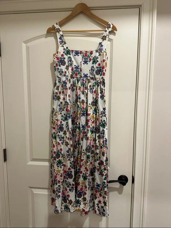 Boden Cream Floral Print Dress - Picture 3 of 6